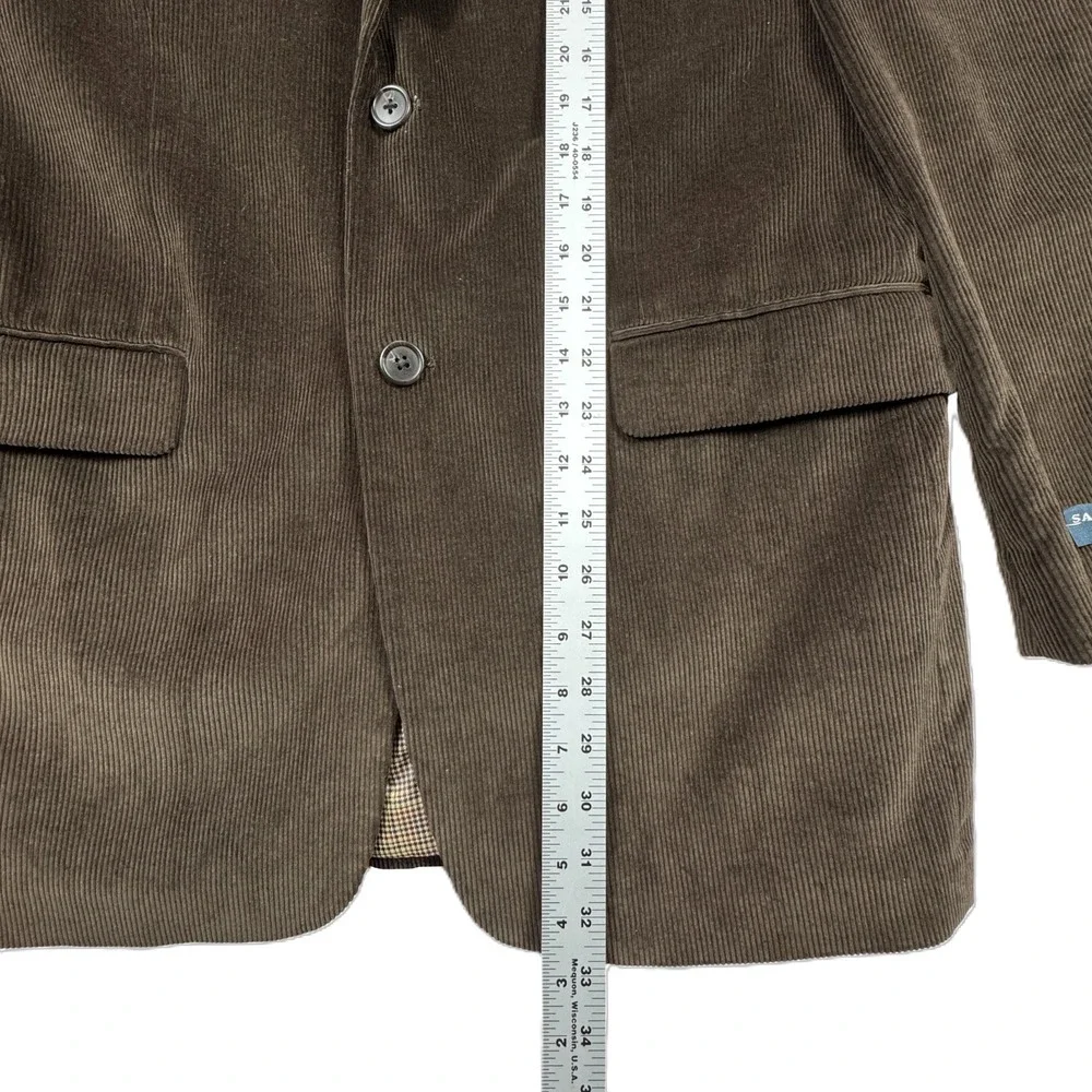 Saddlebred Corduroy Sport Coat Mens 40L Brown Blazer Jacket Cotton‎ NEW Academia